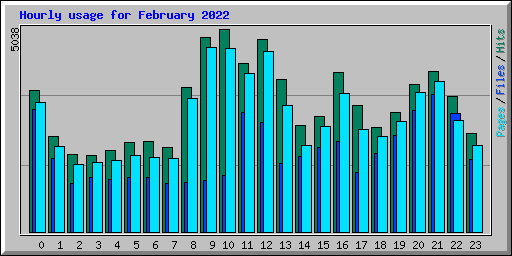 Hourly usage for February 2022