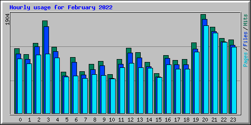 Hourly usage for February 2022