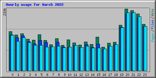 Hourly usage for March 2022
