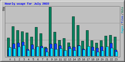 Hourly usage for July 2022