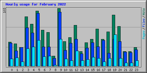 Hourly usage for February 2022