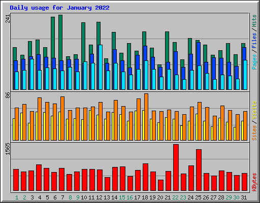 Daily usage for January 2022