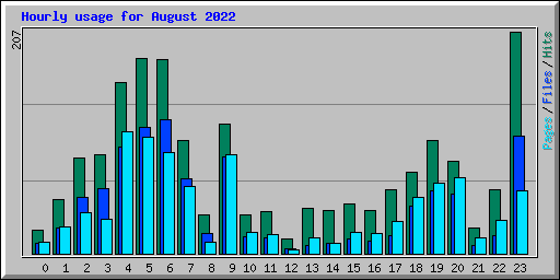 Hourly usage for August 2022