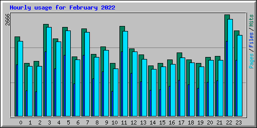 Hourly usage for February 2022